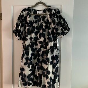 Velvet by Graham & Spencer Floral Navy and White Short Dress